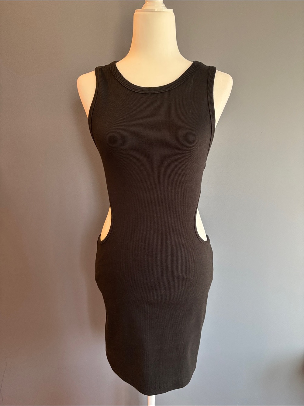 NWT Zara Sleeveless Black Cutout Bodycon Dress